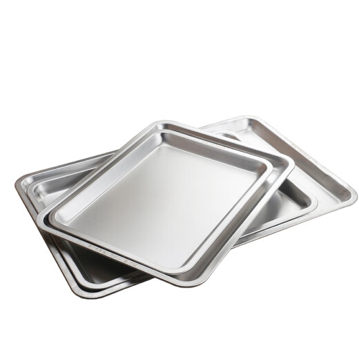 OUGEDA 304 pure stainless steel rectangular plate steamed rice cabinet plate canteen dish plate tea thickened square basin deep and shallow tray 50x35x4.8 (flat bottom) 304 thickened version