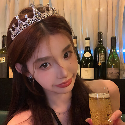 Bangboshi Girls' Crown Tiara Hairband Children's Crystal Crown Birthday Gift Princess Girl Hairpin Bridal Hair Accessory Toy Sparkling Diamond Crown Gift Box