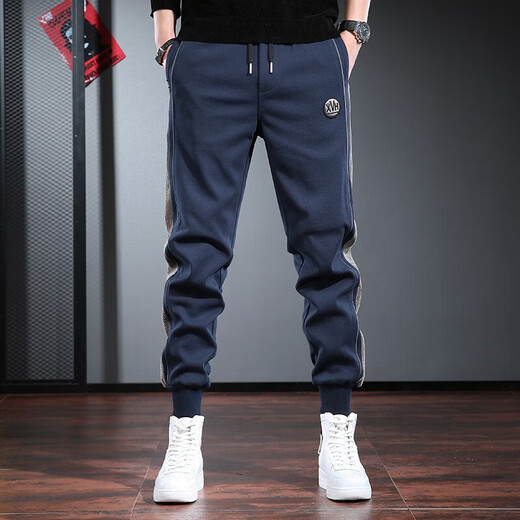 Cotton casual pants for men spring and autumn men's loose large size handsome harem pants men's pants men's versatile leggings men's 976 blue XL size (145Jin Jin is equal to 0.5kg -155Jin Jin is equal to 0.5kg) Cotton casual pants for men spring and autumn men's loose large size handsome harem pants men's pants men's versatile leggings men's 976 blue XL size (145Jin Jin is equal to 0.5kg -155Jin Jin is equal to 0.5kg)