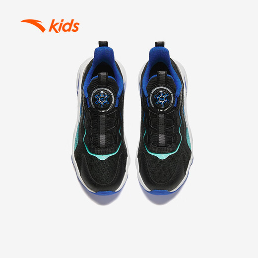 ANTA children's running shoes for boys and girls autumn fine mesh elastic sports button mesh breathable running shoes A12435523
