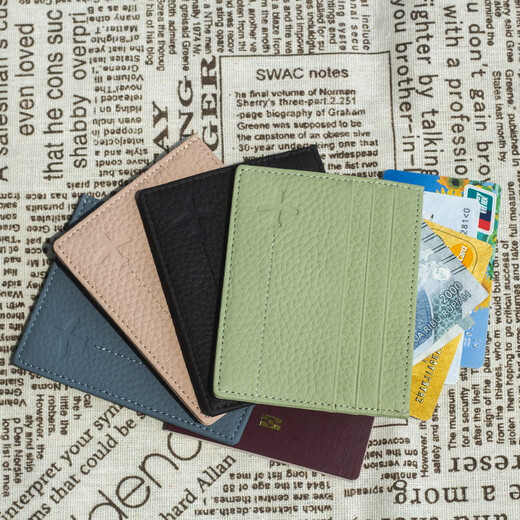 VANLEMN Danish anti-theft card swipe bag women's ID bag small ultra-thin cowhide men's high-end driver's license card holder pink anti-theft swipe card holder can hold driver's license