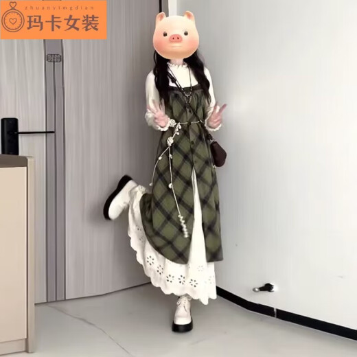 智兜兜秋冬连衣裙子女装冬季新款韩版温柔风穿搭女套装日系减龄甜美气质 9896针织上衣 L