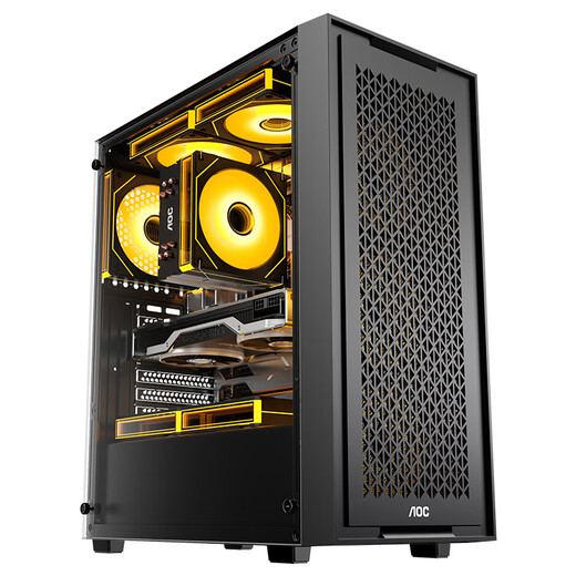 AOCCG276B 台式电脑游戏主机箱（ATX主板/磁吸快拆面板/8风扇位/玻璃侧透/240水冷位/多网孔散热）