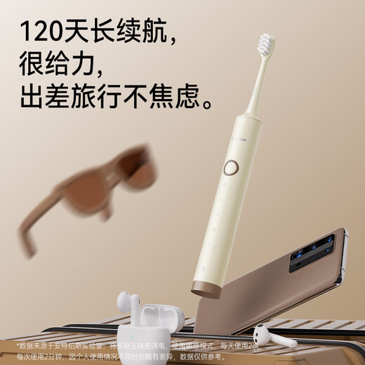 Lebooo electric toothbrush with soft bristles, gum protection, long battery life, 120 days, electric toothbrush for couples, birthday gift for boyfriend/girlfriend, 4 brush heads, light purple New Year gift