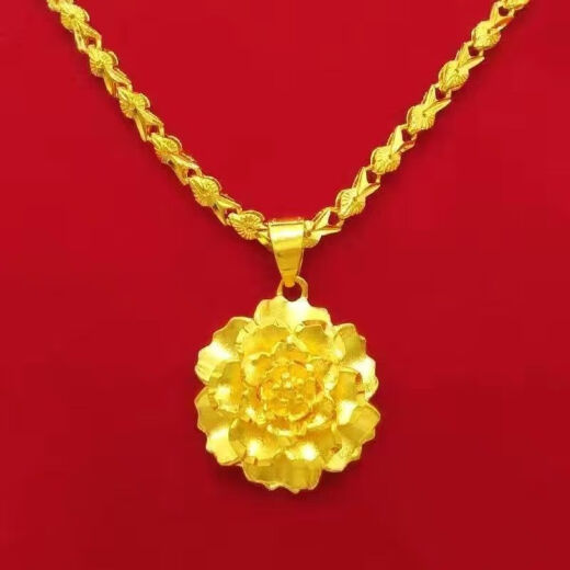 Jinshitong 10,000 personas agarran el collar de oro de arena de Vietnam Hong Kong para el colgante de girasol para mujeres para promocionar el regalo de cumpleaños del esposo Big Golden Flower .8 se venderán por 5,999 yuanes.