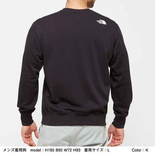 北面（The North Face） 日本 HEATHER LOGO CREW 经典圆领卫衣 NT12143 【代购】黑-K S
