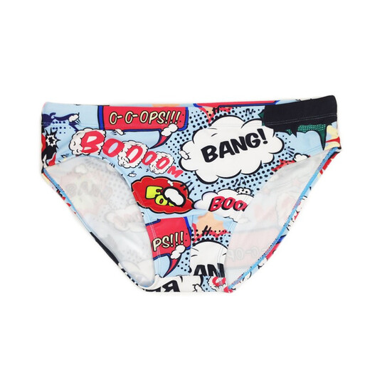 UXH men's youth briefs anime beach can add padded pants to prevent embarrassment boys youth children swimming equipment light blue L