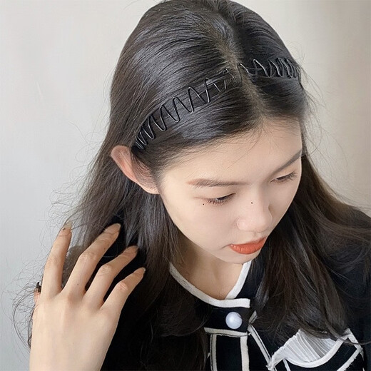 Hua She Shang Unisex Sports Invisible Anti-Slip Hairband Headband Back Head Metal Wave Hairpin Headband 2025 Hair Accessories Twist Style/Invisible Hairband-Unisex