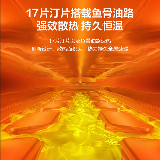 Midea Powerful Heat Electric Oil Heater/Household Heater/Heating Electric Heater/17 Electric Radiators/Vertical Heater Large Area Humidification and Constant Temperature HYW30GW