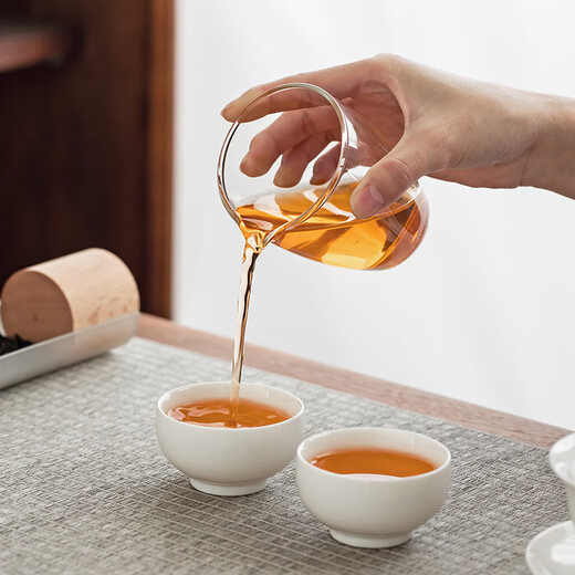 Gold inlaid jade tea set, ceramic kung fu teapot and cup, free gift box, high-end benefits, white porcelain simple clouds and water ballads