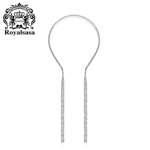 Royal sasa royal salsa headband tassel headband for women all-match rhinestone headband headband back hanging forest style super fairy hairpin hair accessories silver