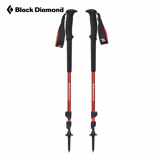 Black Diamond Black Diamond BD outdoor trekking pole telescopic walking pole light hiking equipment outdoor supplies 112507 112507-red pair (including snow pole cap)