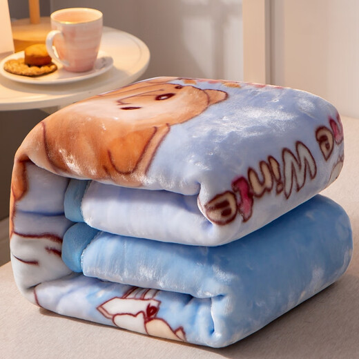 Antarctic children's baby blanket double-layer thickened baby blanket kindergarten quilt autumn and winter nap coral velvet blanket double-layer thickened cloud blanket-Snow Bear 110*140cm without gift bag