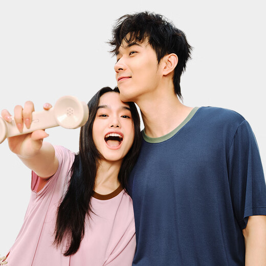 NetEase Selects Modal Comfortable Home Clothes Zero Pressure Breathable Pullover Couple Suit Pajamas Contrasting Color Design Can Be Weared Outside Brown Stripes (Female) S