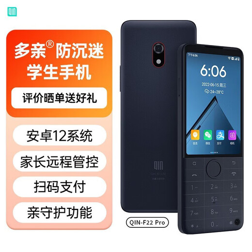 Duoqin verhindern die Sucht an Schülern Mobiltelefon Xiaoai Junior High School Schülern Kündigen Internet -Sucht Eltern können WeChat Tiktok ältere Telefon -Touchscreme Kinder AI English Learning Smart -Taste Maschine F22PRO Iron Grey 4G+64G Vollnetzwerk Access Video können 5G sein