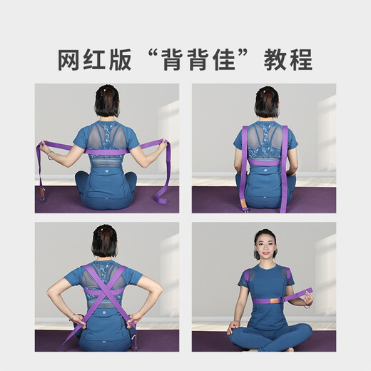 PROIRON Yoga Stretch Belt Extended Rope Stretch Lajin Strength Fitness Training Aerial Yoga Pilates Assistance Purple