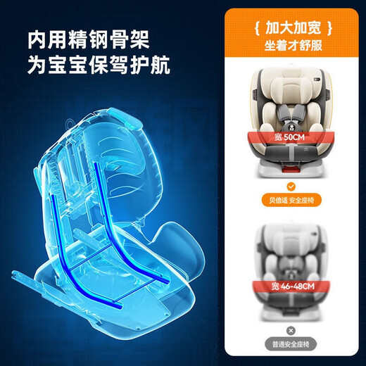 Kairuishi child safety seat, car electric car back seat, universal infant and toddler, 0 to 12 years old, newborns can sit and lie down, elite model - gray/360+hard interface+headrest adjustment