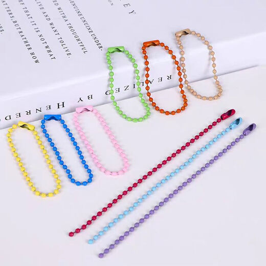 Muyu colorful bead chain metal chain round bead chain painted wave bead chain key chain chain diy jewelry accessories jewelry lanyard 2.4MM long 10 cm mixed color 20 pieces