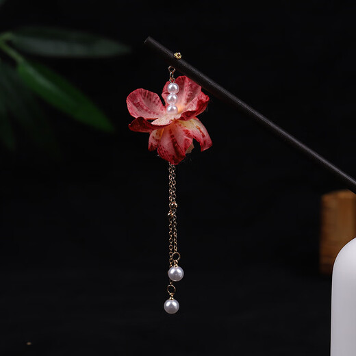 LEMIAO Ancient Style Tassel Hairpin Luminous Lantern Hairpin Silk Flower Wood Hairpin Palace Fairy Headdress Daily Versatile Hair Accessories Women Lantern Holding Candle - Blue