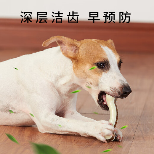 EETOYS Medium Curved Bone Dog Toy Eats and Plays 2-in-1 Molar and Bite-Resistant Teeth Cleaning Stick to Relieve Boredom in Alone Pet Supplies