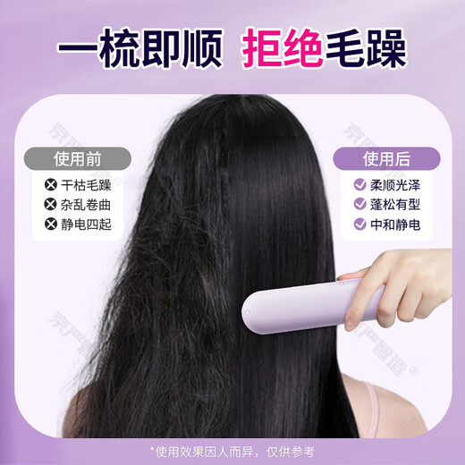 Jingyan Star's Same Style Hair Straightening Comb Negative Ion Does Not Damage Hair, Prevents Perm, Protects Hair, Wireless Portable Fluffy Artifact Splint for Straight Hair and Curly Hair, Dual-Purpose Electric Comb with Inner Buckle for Lazy Styling, Wireless Type, Four-speed Temperature Control/Fast Fluffy Straightening, Straight Board Clips, Gifts, Gifts for Girlfriends | Gifts for Mom | Gifts for Best Friends