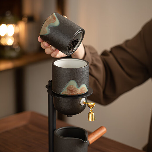 SUSHI CERAMICS hand-painted glaze color automatic tea set thousands of miles away and satisfied six-color tea cup cultural and creative gift box set