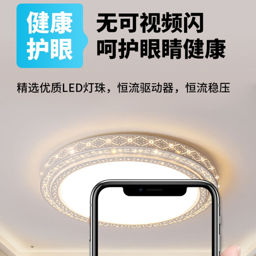 佲伙2024新款吸顶灯led大尺寸客厅灯简约现代卧室灯圆形超亮大厅灯具 直径60CM高亮白光48瓦