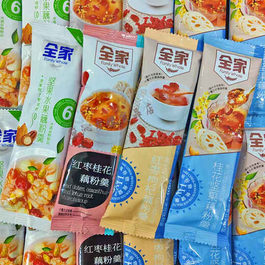 FamilyMart osmanthus, nuts, lotus root powder, red dates, wolfberry, cereals, lotus root, small package instant breakfast powder snacks, osmanthus nuts + red dates and wolfberry (lotus root powder mixed with 14 pieces)