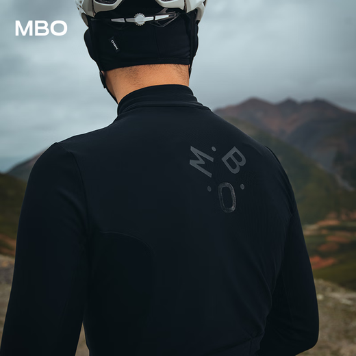 MBO Autumn and Winter Men's Fleece Long Sleeve Cycling Jersey Lightyear Road Cycling Top Black M