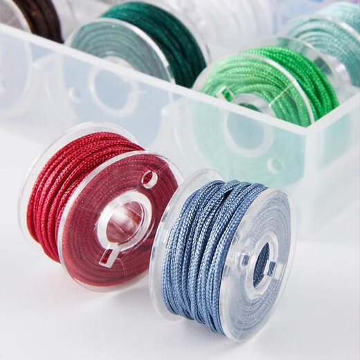 Maimed Mini No. 72 Jade Wire Set DIY Braided Rope Beaded Bracelet Bracelet Pendant Material Line Handmade Braided Rope Cord 25 Colors Boxed 3 Meters/Roll Wire Diameter 0.8mm