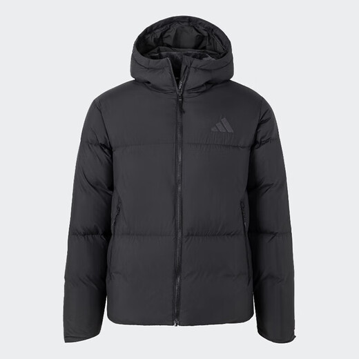 Adidas (adidas) down jacket men's autumn and winter new outdoor sportswear fashion warm hooded men's casual jacket JV6187/black/80% duck down/about 600 puffs S/recommended 120-135Jin Jin equals 0.5 kg
