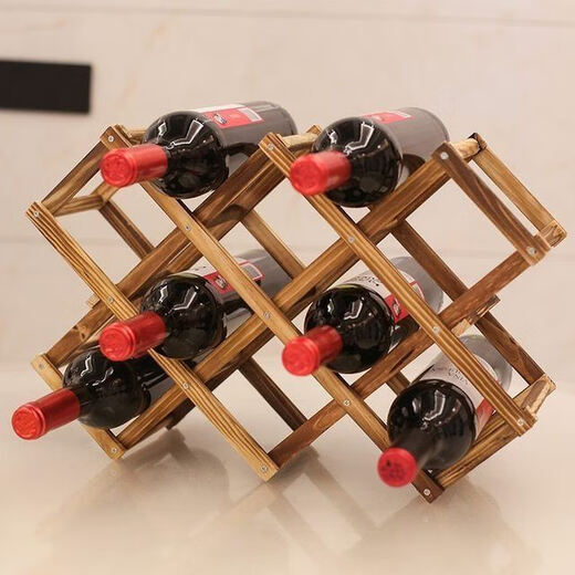 Double small European solid wood light luxury high-end red wine rack ornaments wine cabinet decorations creative red wine rack holder display shelf home carbonized color 3 bottles
