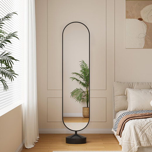 Espejo shaper espejo de cuerpo completo espejo de piso a techo luz de lujo de lujo de alta gama dormitorio insptet se adaptando espejo rotativo espejo crema blanca