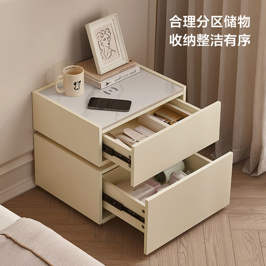 林氏家居床头柜奶油风小型床边简约柜子卧室新款