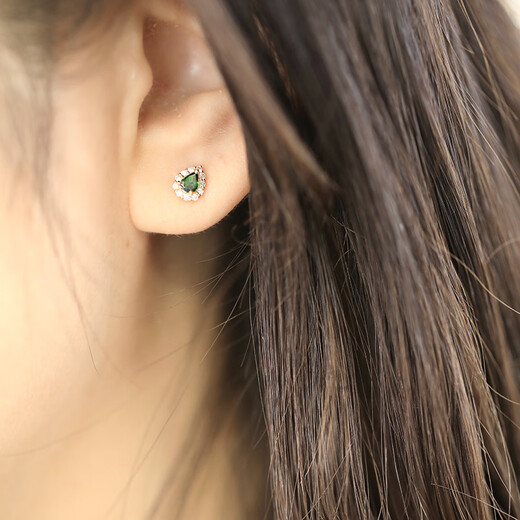 Xuanxian tsavorite earrings water drop earrings surrounded by diamonds green color earrings diamond inlaid natural diamond inlaid