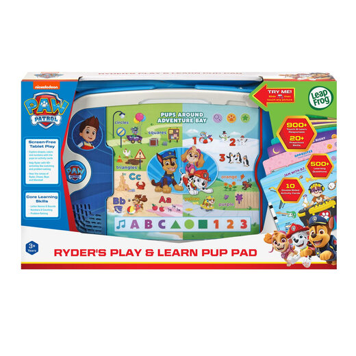 Leap Frog Paw Patrol Children's Learning Tablet, 3 years and above, touch interactive educational toy, 10-sided cards, reading enlightenment, blue