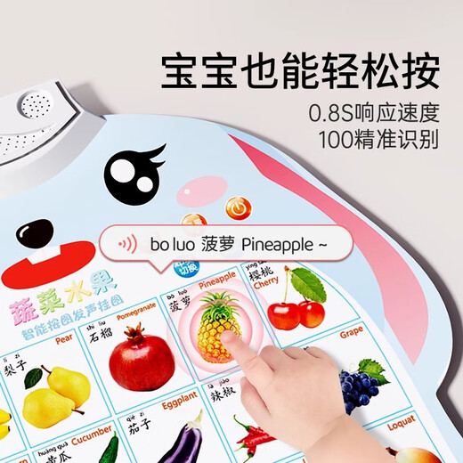 乐乐鱼（leleyu）卡通兔早教有声挂图儿童玩具宝宝识字表拼音数字男孩女孩生日礼物