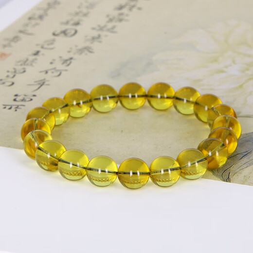 Famous Amber Family Mexican natural blue amber bracelet round bead single circle amber bracelet water purification men and women birthday gift 9.5mm
