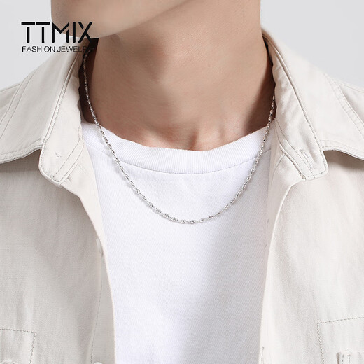 TTMIX men's platinum necklace olive beads pt950 temperament platinum necklace domineering boss chain 50cm weight 9.44g thick 2.4mm