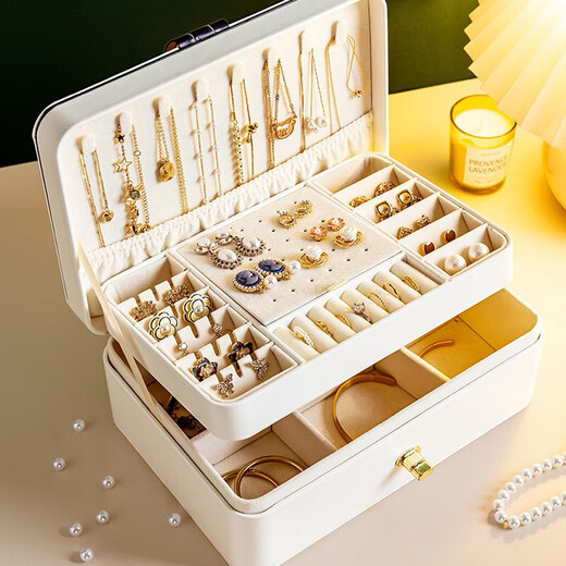 YOUQIN jewelry storage box earrings nails necklace bracelet watch high-end 2022 new anti-oxidation exquisite jewelry box light luxury jewelry box-fashion white