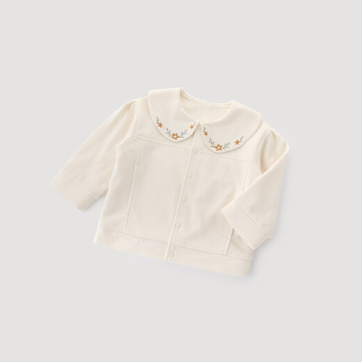 Bali Piggy Girls Shirt Baby Baby Doll Shirt Spring and Autumn Shirt Sweet Baby Top Infant Outing Milk White 100 cm