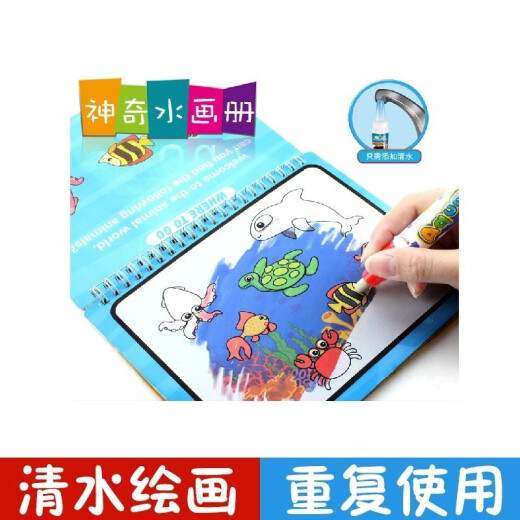 Children's Toy Girl Baby Writing Pad Painting Pad Graffiti Toy Children's Water Canvas Paint Pen Washable Early Education Enlightenment Child Gift Magic Water Painting Book 5 Packs Reusable (Pattern Random)