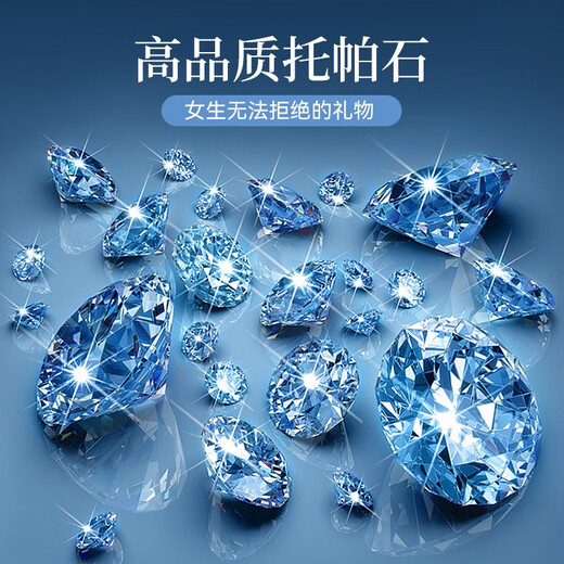 Fakaman platinum necklace for women pt950 platinum one carat moissanite necklace birthday gift platinum O-shaped chain + blue zircon pendant