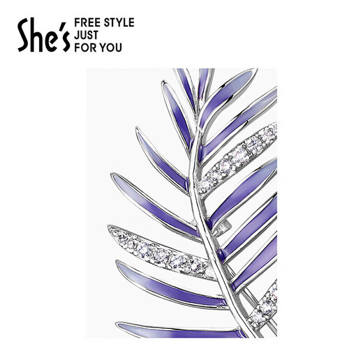 She s Qianzi hair accessories blue and white porcelain drip oil leaf high-end brooch ladies corsage pin birthday gift for girlfriend