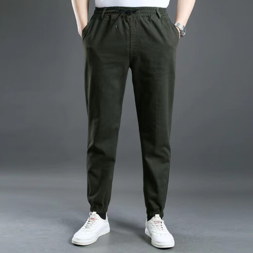 Zuosike work clothes pants straight-leg loose wear-resistant labor insurance trousers spring and autumn casual overalls men's welder labor insurance pants 6-pocket military green straight pants 180