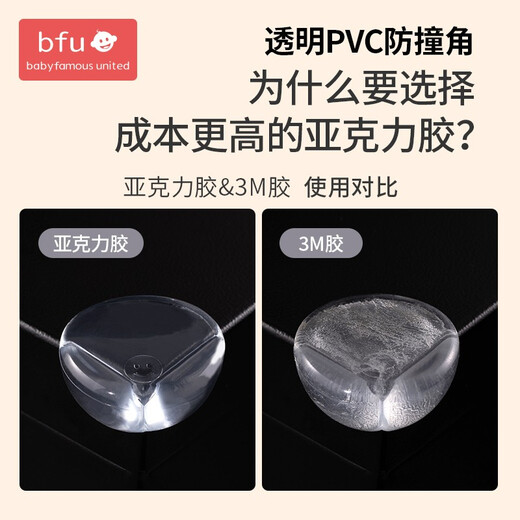 BFU L-type anti-collision corner transparent non-stick table corner anti-collision children's corner protective cover anti-collision table safety 16 pack