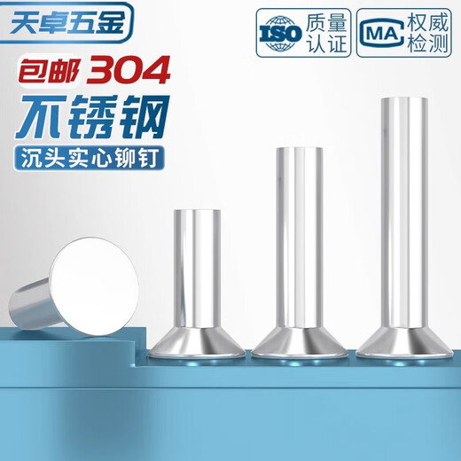 Tianzhuo Hardware GB869 304 stainless steel countersunk head solid rivet flat head flat cone head knock-type M2M2.5M3M4M5M6M8 M8*30-5 pcs