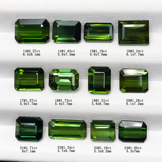 Blue peaceful square blue-green tourmaline small particle price ring surface gemstone bare stone inlay 18K gold ring pendant for men and women 6 1#0.99ct