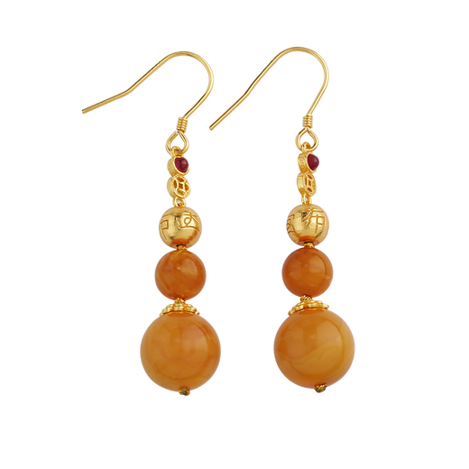 Potala Palace Beeswax Earrings Women's 925 Silver Earrings Fashion Jewelry Ear Hook Jewelry Birthday Gift for Girlfriend Jin Fenglu Beeswax Earrings