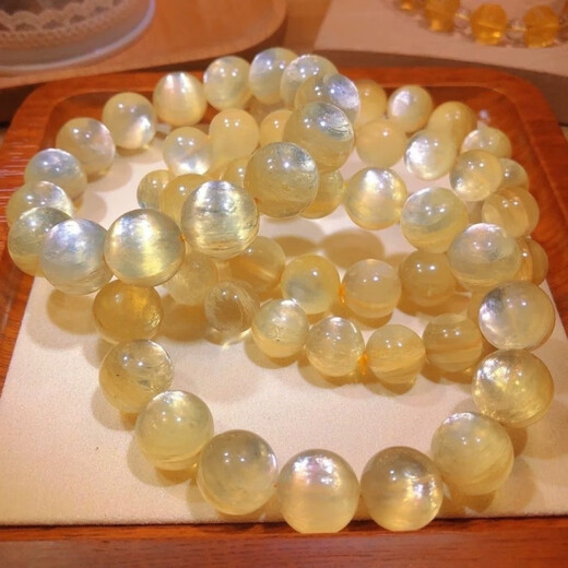 Luxurious natural gold dragon mica gold lepidolite yellow grandmother crystal bracelet crystal gemstone Mother's Day gift for men and women collectible gold lepidolite 9mm